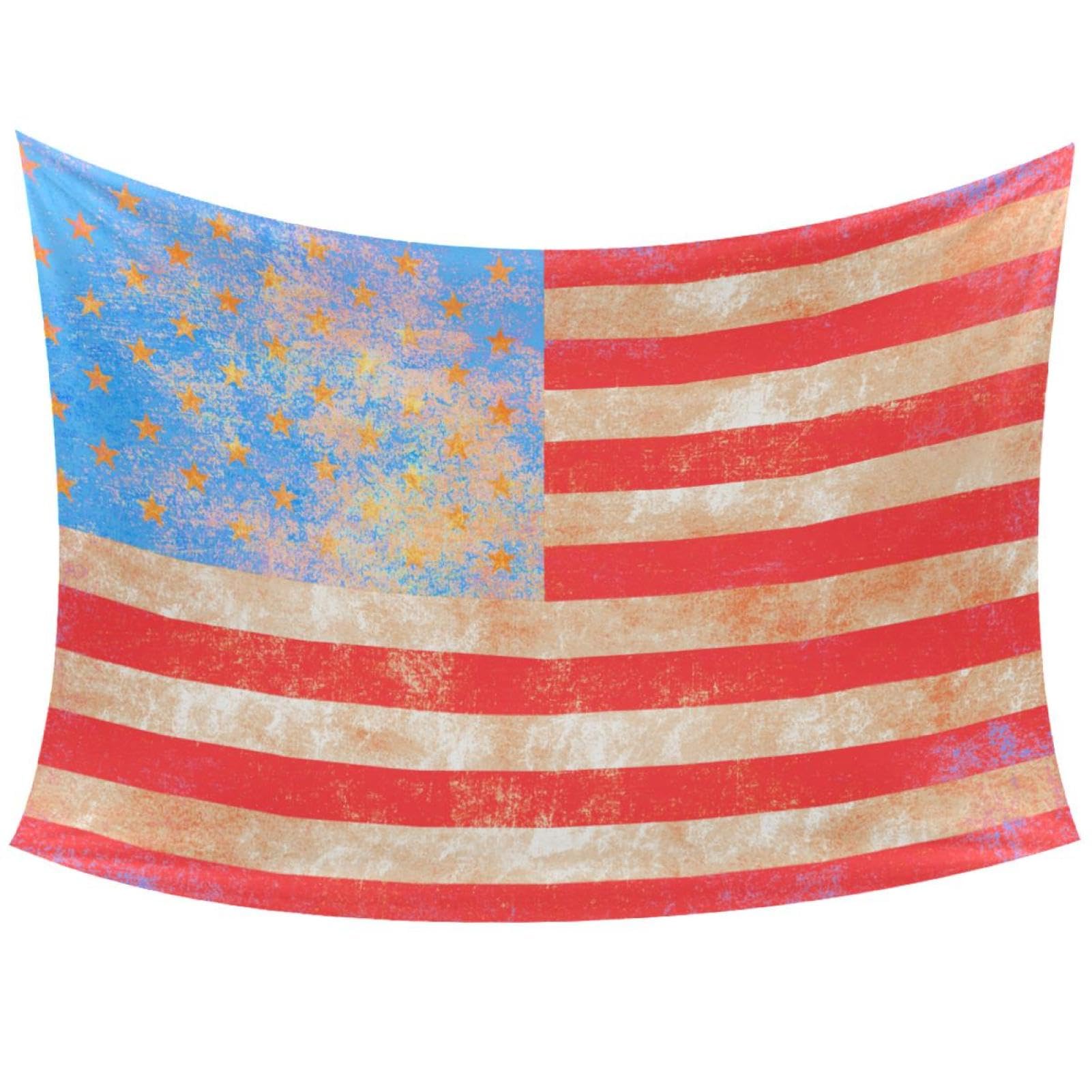 KQNZT Tapestry for Bedroom Aesthetic, Wall Decor, Wall Art for Bedroom Living Room, Vintage Art American Flag