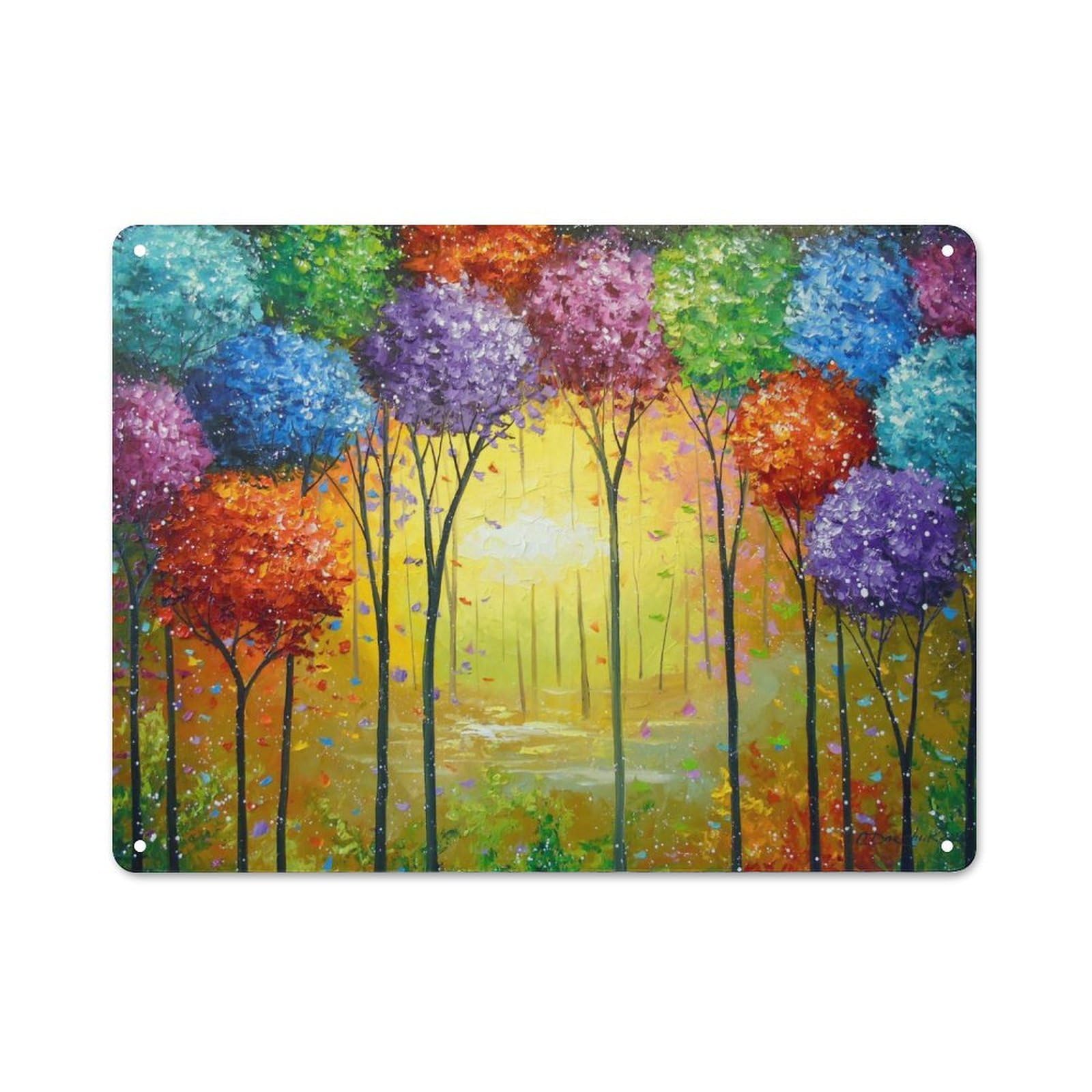 Junmoney Style-16 Fairytale Forest Rustic Tin Sign 30X40cm, Vintage Porch Wall Decor For Conservatory, Home Bar Or Utility Room
