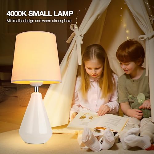 Miniatura 5 de AIDENOEY Lámpara pequeña de mesita de noche para dormitorio, lámparas de lectura de escritorio con control táctil regulable de 3 vías, lámpara de