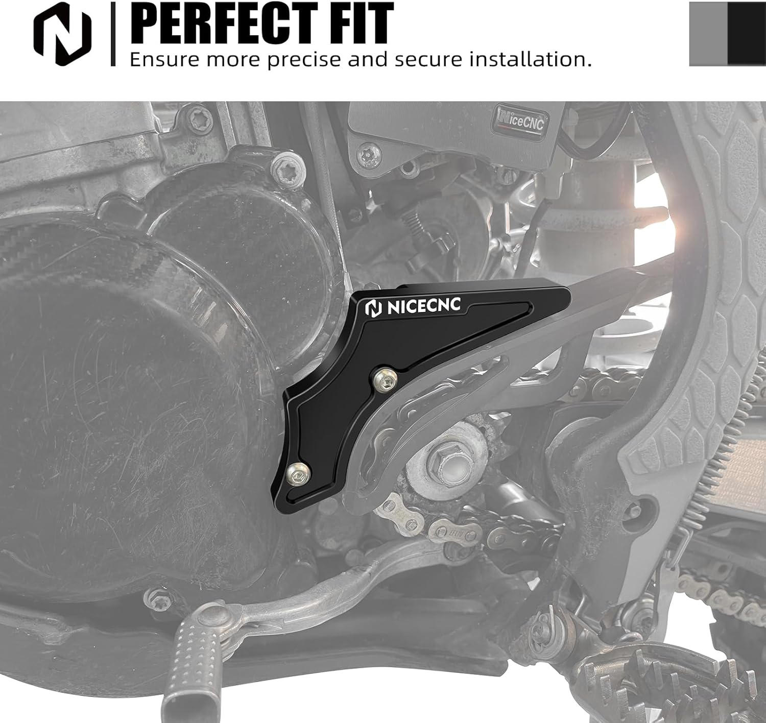 NICECNC Black 2T Case Saver Sprocket Guard Compatible with KTM EXC XCW TPI 250/300 2017 – 2023 SX XC 250/300 2017-2022 Compatible with Husqvarna TE250 TE i250 TE300 TEi300 2017–2023 See Fitment