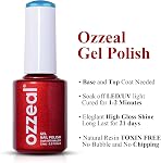 Ozzeal Gel Polish, 0.5 Fl Oz Sky Blue Gel Nail Polish Spring Summer Soak Off LED UV Gel Nail Polish Art Starter Manicure Salon Nail Gel Polish