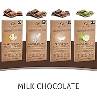 Vista 4 de Jelina Chocolatier Paquete de 8 barras de chocolate con leche con crujiente de arce Chocolate de comercio justo Chocolates naturales importados