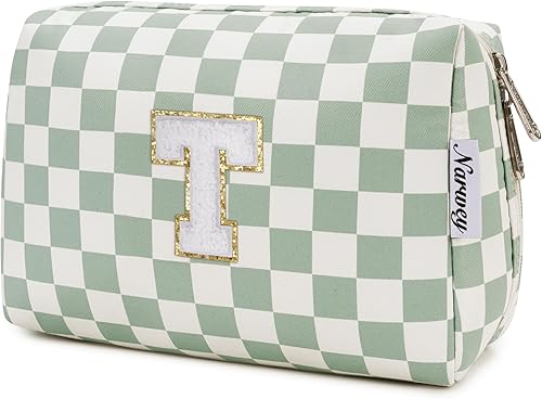 Vista 99 de Narwey Bolsa de maquillaje con iniciales para adolescentes y niñas, regalos de moda de 6, 8, 10, 11, 12, 14, 16, 18 años, bolsa de aseo cosmética