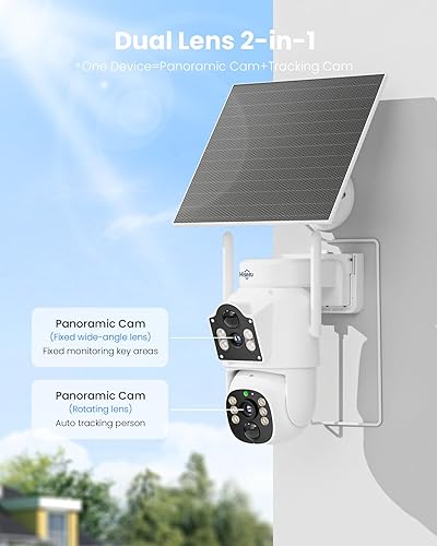Miniatura 3 de Hiseeu Cámara solar inalámbrica de 4MP de doble lente para exteriores