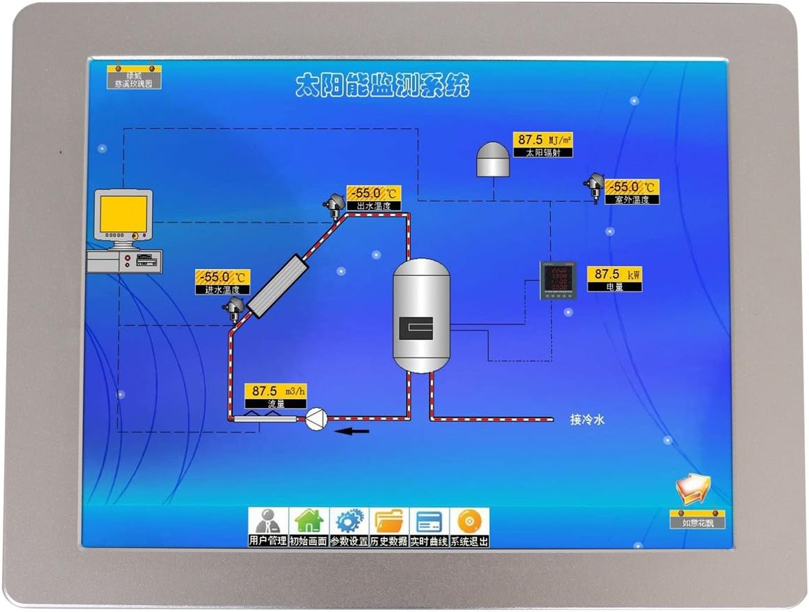 Glopole 15" inch Rugged Waterproof LCD Systems and Sunlight Readable Display Monitor with VGA, USB Powered, IP65, Ultralight Weight, Metal Enclosure, Rear Docking, VESA& Rear Mounting