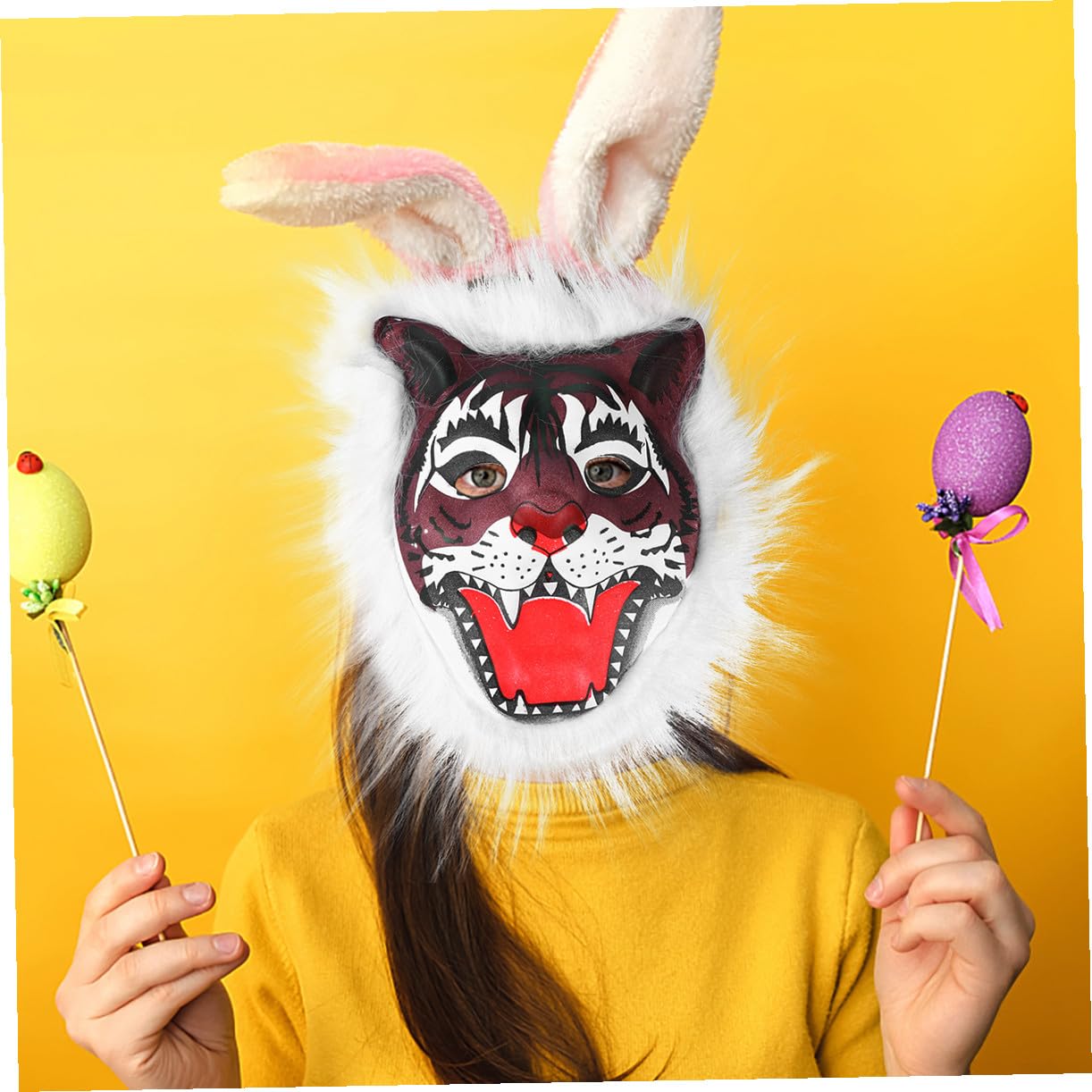 ibasenice 12pezzi Maschere Tiger Plush Per Adulti e Ragazzo Ragazza Accessori Per Costume Unisex Per Halloween e Feste Stile Casual