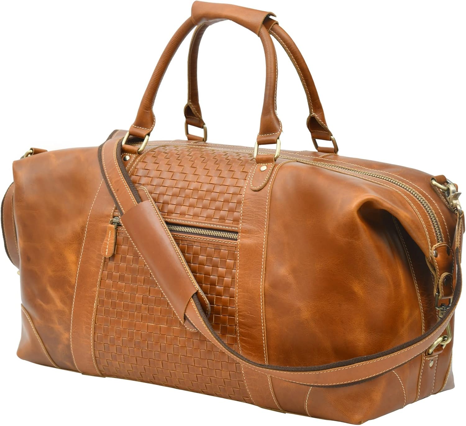 Viosi Buffalo Leather Duffle Bags For Men/Women, 21 inch