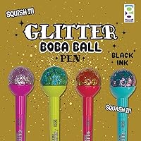 Vista 6 de Raymond Geddes Glitter Boba Squishy Top Pen (paquete de 12)