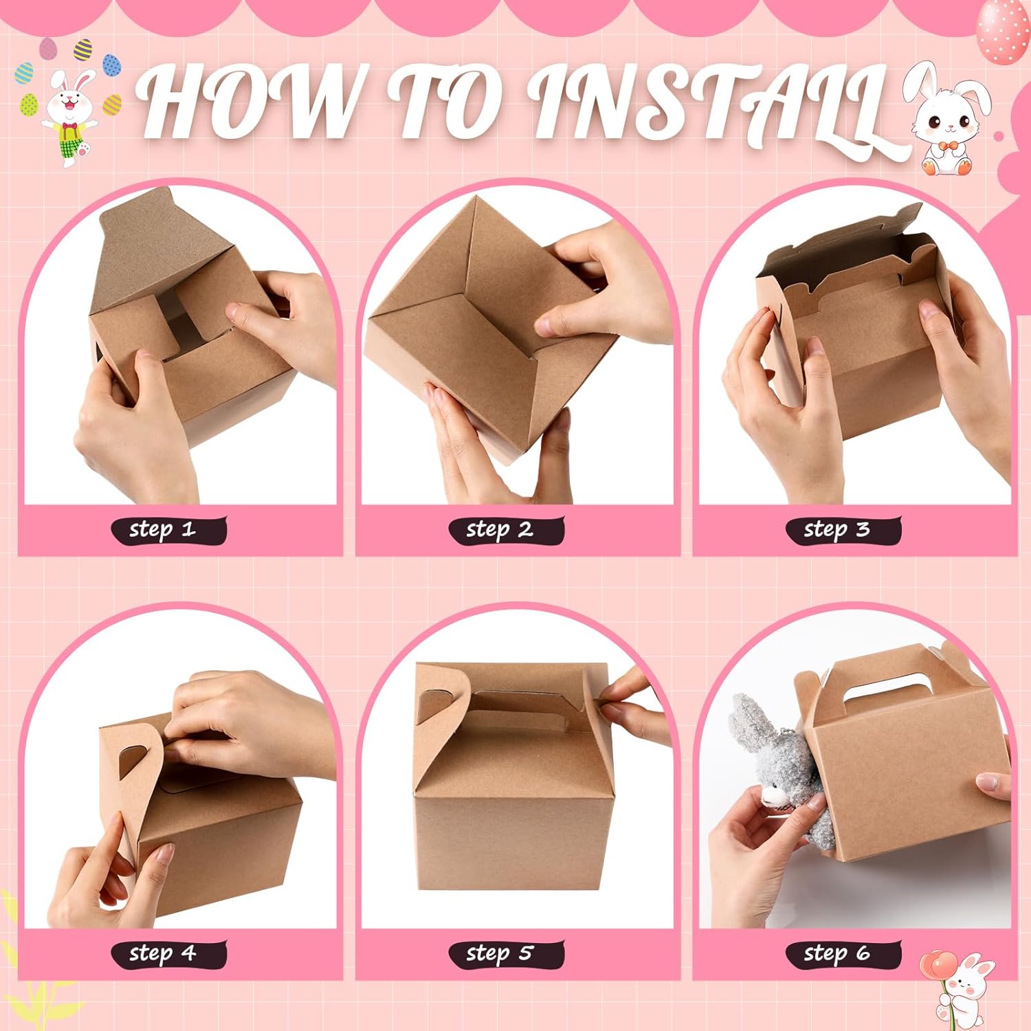 20 Set Adopt a Pet Party Favors Includes Easter Mini Stuffed Animals Kraft Paper Box for Adopt a Pet Theme Birthday Party (Rabbit,Warm Color)