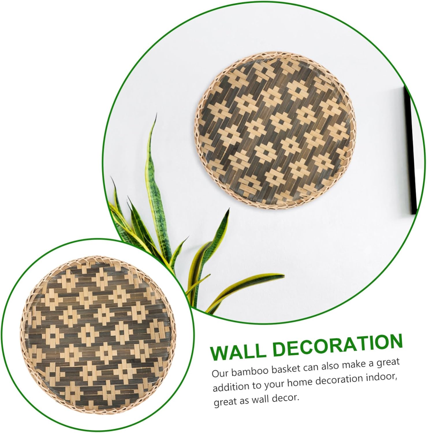 DOITOOL 3pcs Woven Wall Basket Decor Rustic Decorative Tray for Kitchen Bathroom Room Versatile Storage Basket for Fruits Snacks and Art Display Stylish Home Accent