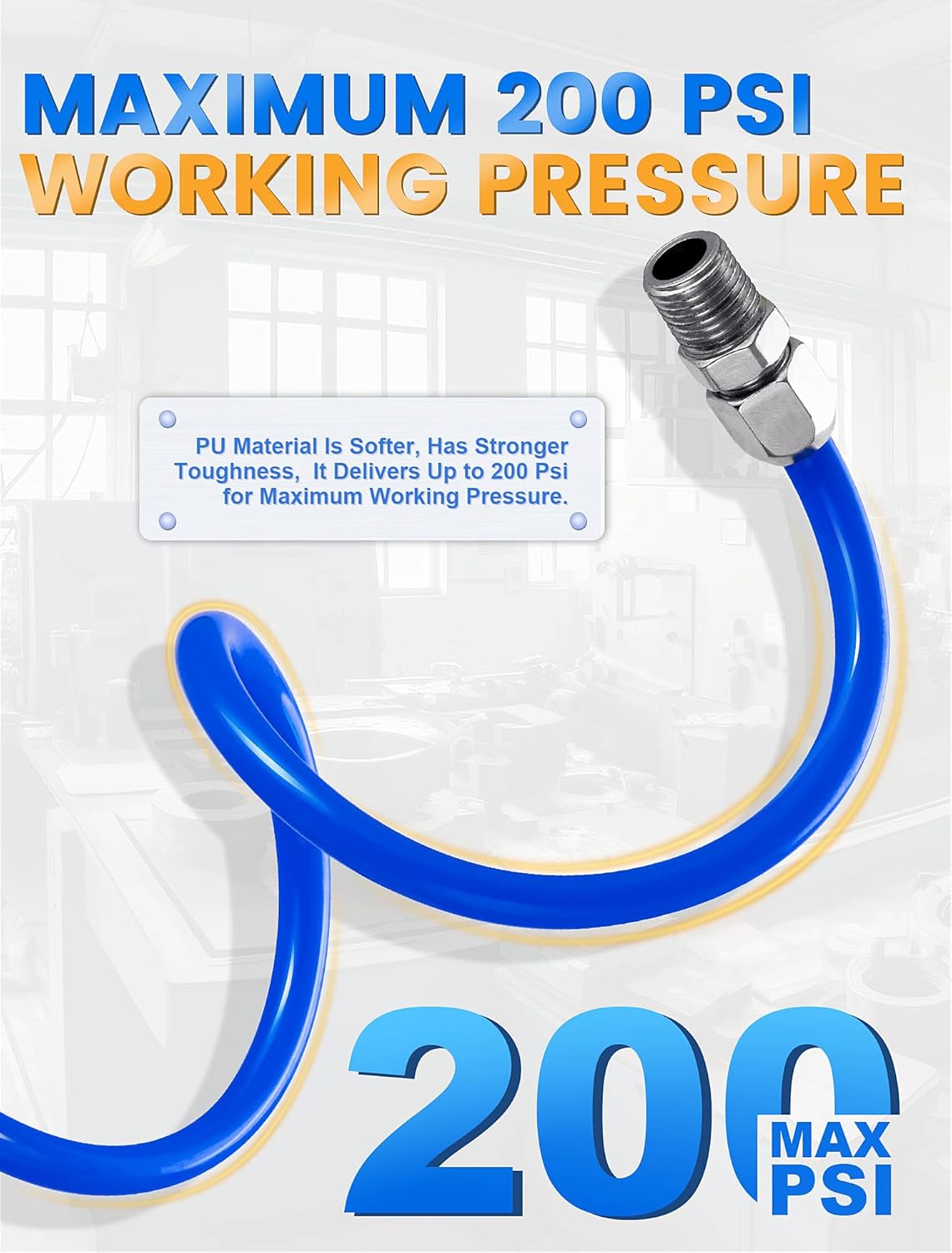 SARDVISA 25 Feet Repairable PU Recoil Air Hose, Air Compressor Hose with 1/4" NPT Industrial Universal Quick Coupler and I/M Plug Kit, 200PSI Max Air Tool Hose (Pack of 2)