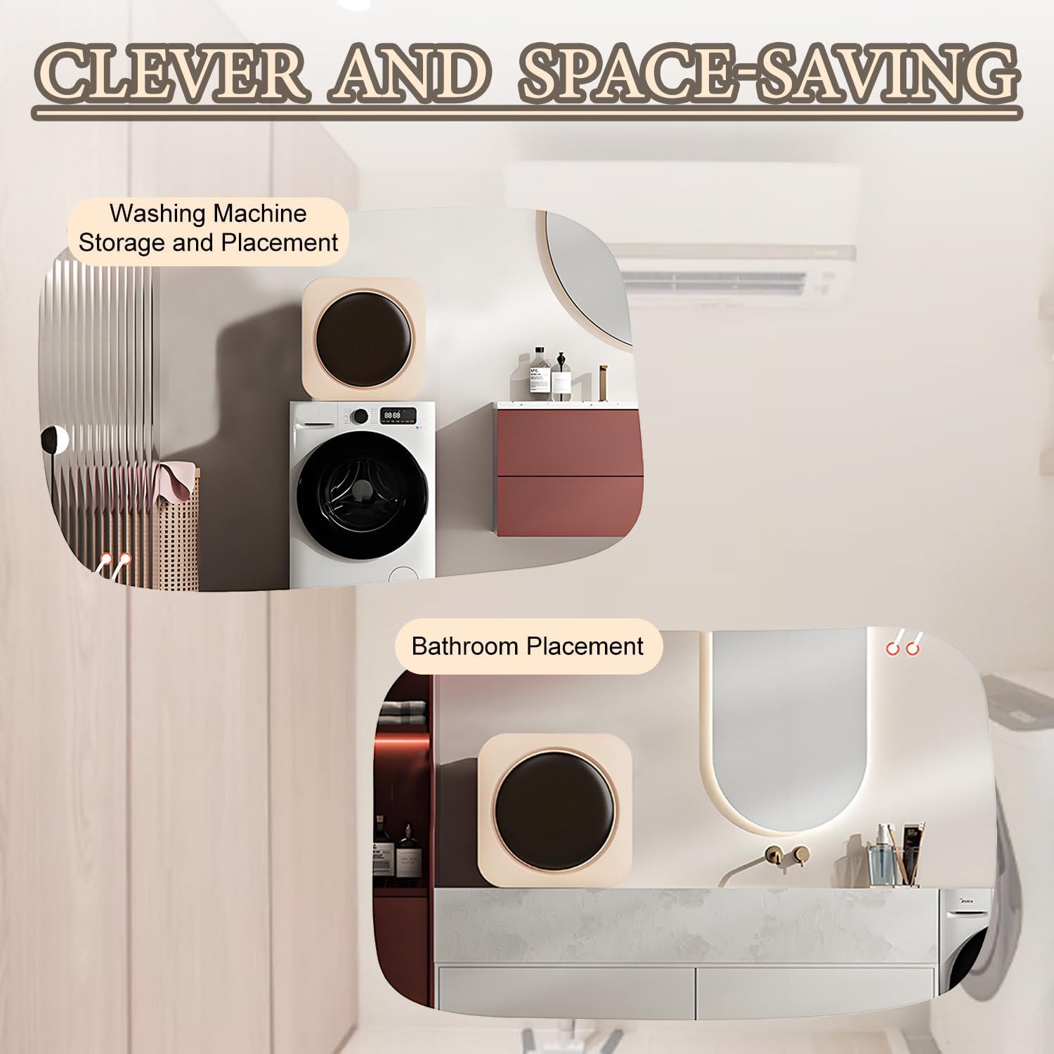 Underwear Washing Machine, 3.5L Fully Automatic Mini Washing Sock, Portable Washing Machine and Touch Dryer, Compact Electric Wall Washer with Spin Dryer