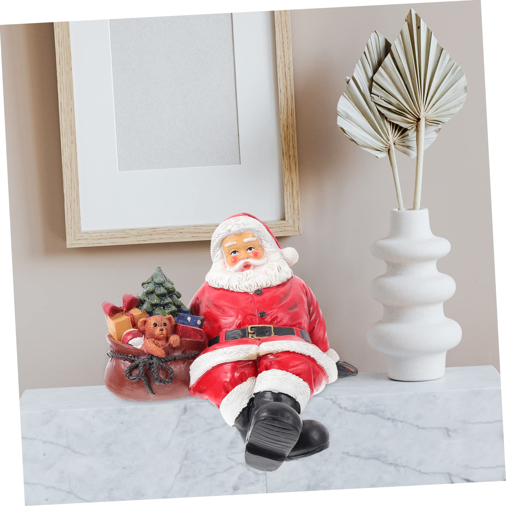 Cabilock Figurine de Père Noël Résine Décoration Père Noël Créative Ornement Pratique pour Intérieur
