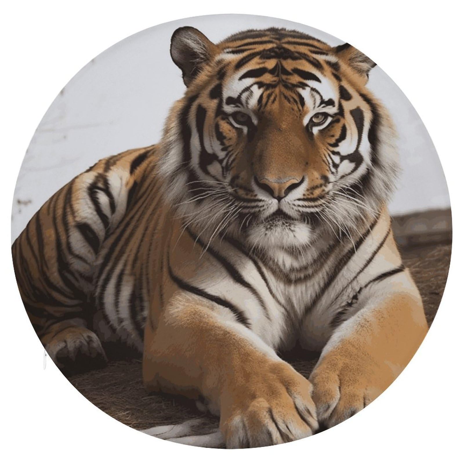 Wsoihfec Style Big Tiger Seat Cushion Round Chair Pad