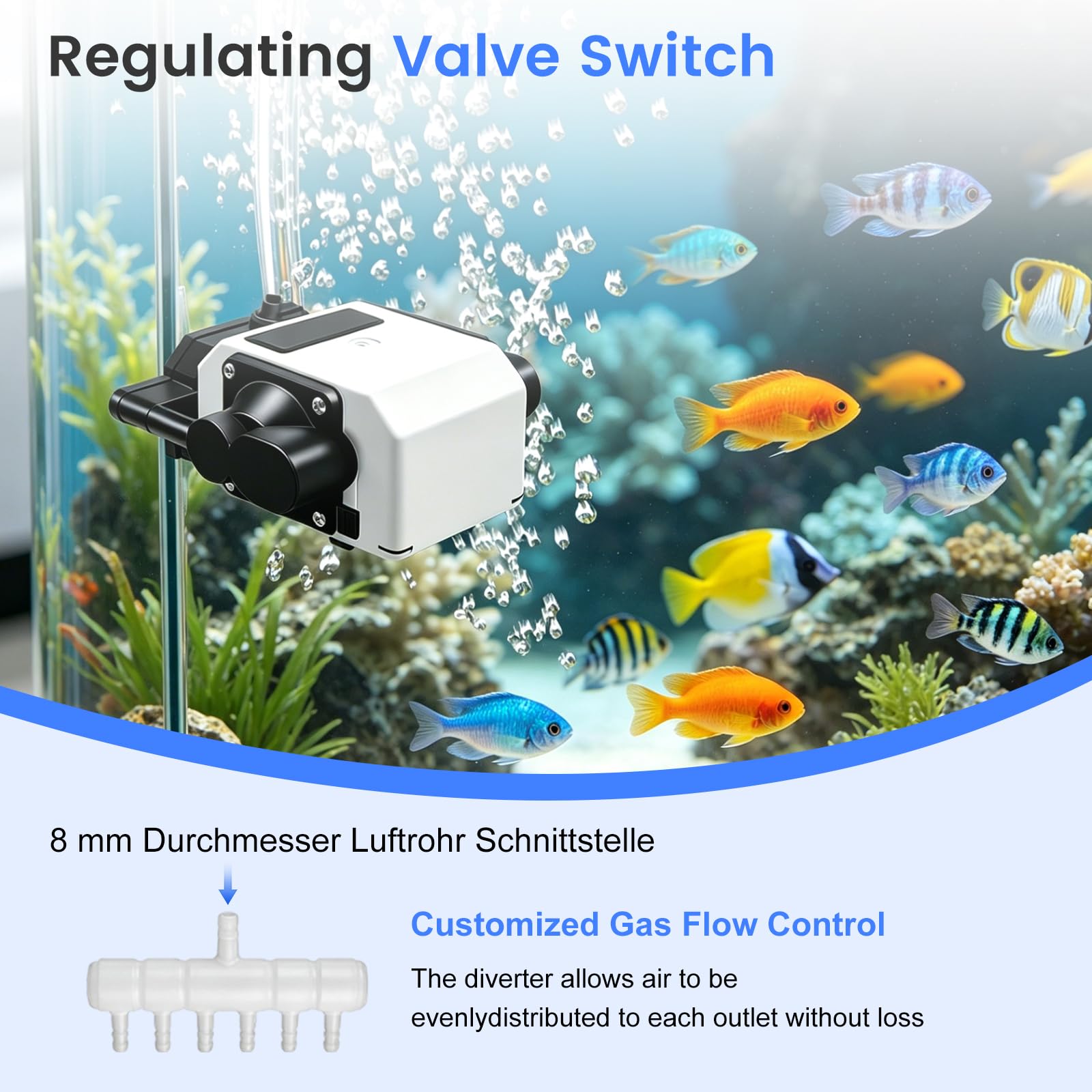 Air Assist Laser 55 l/min pour gravure laser, pompe à air pour aquarium 25 W | Avec flux d'air réglable, pompe de soutien d'air 220 V pour découpe laser, gravure laser, silencieuse, pour aquariums