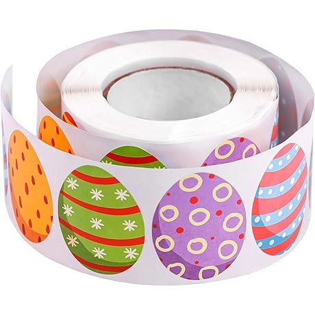 500 Colorful Easter Egg Roll Stickers for Kids