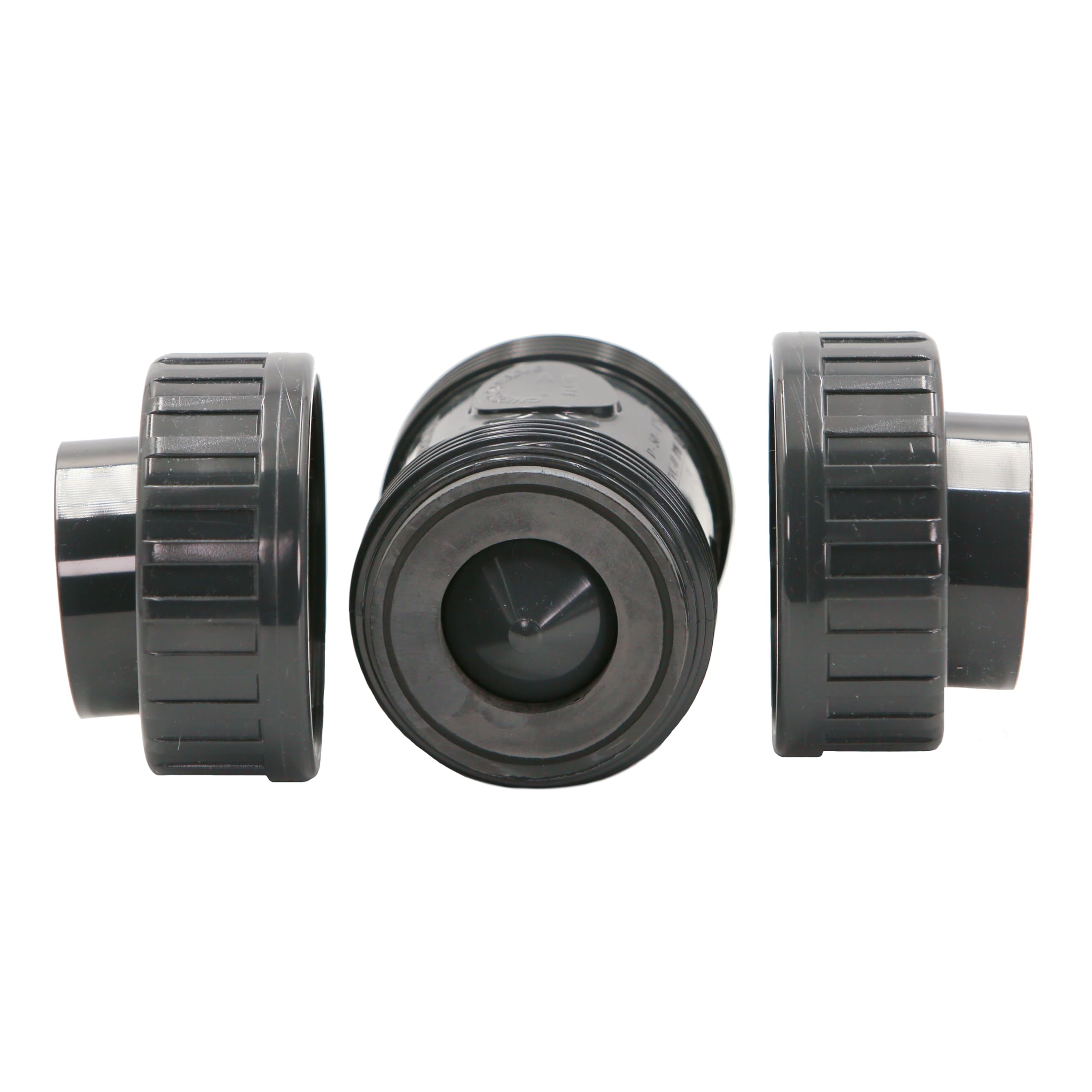 HAF® 2 x zawór zwrotny PCW szary z 2 x 50 mm mufą klejącą | obciążony sprężyną | stożkowy zawór zwrotny z szarego PVC U do wszystkich rurociągów | Jakość: Made in Europe - ilość: 2 sztuki