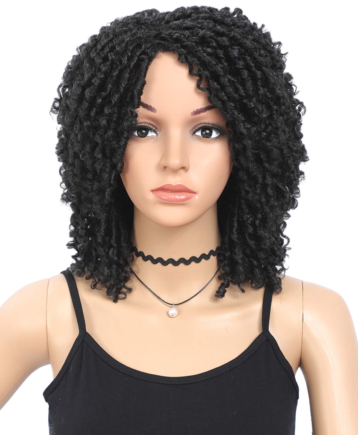 ATRAENTE Braided Wigs for Black Women Afro Short Curly Wigs
