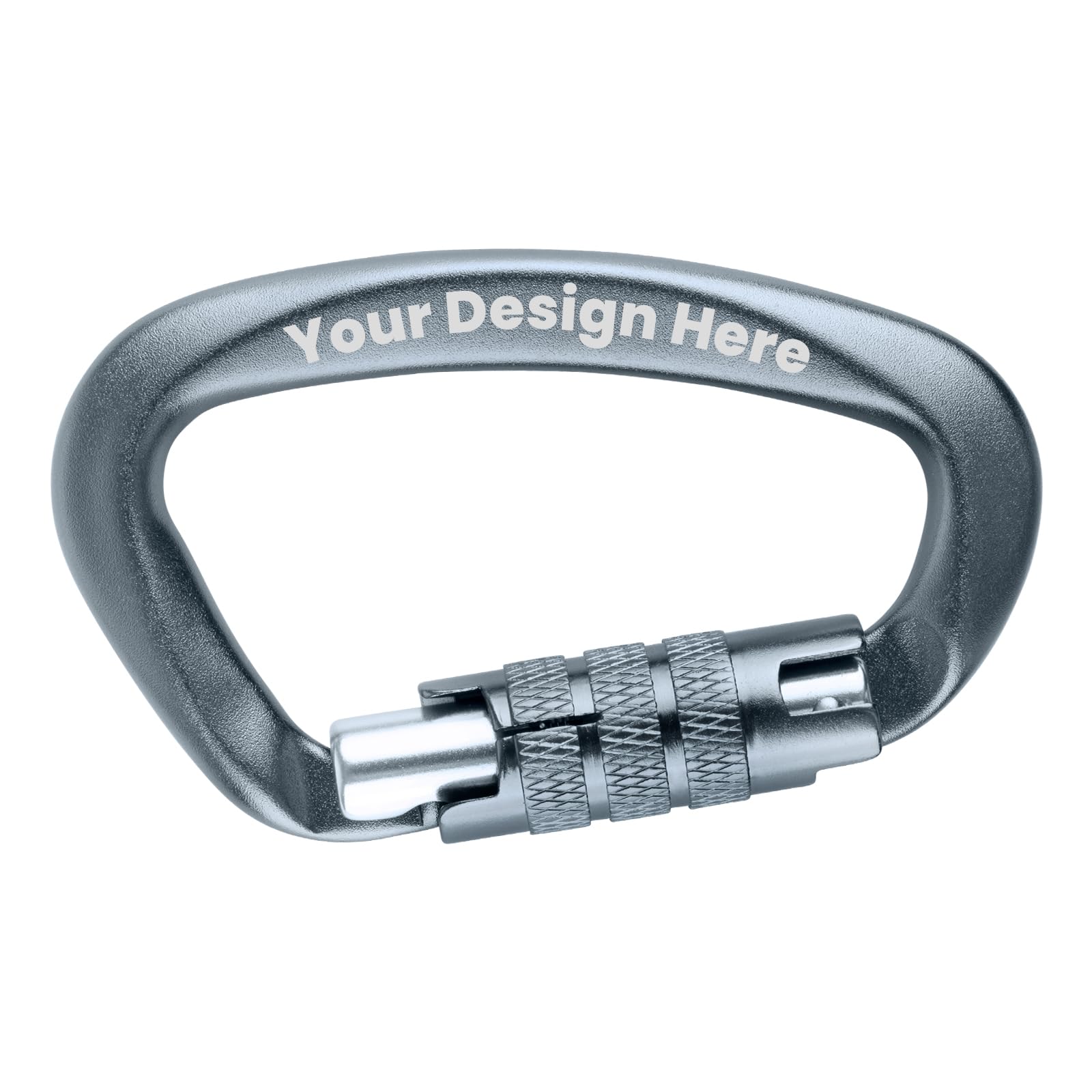 Aspire Custom Locking Carabiner 3 Inch Heavy Duty D Shape Carabiner Clip Gray Twistlock Carabiners 12KN (2699 Lbs) for Hammocks
