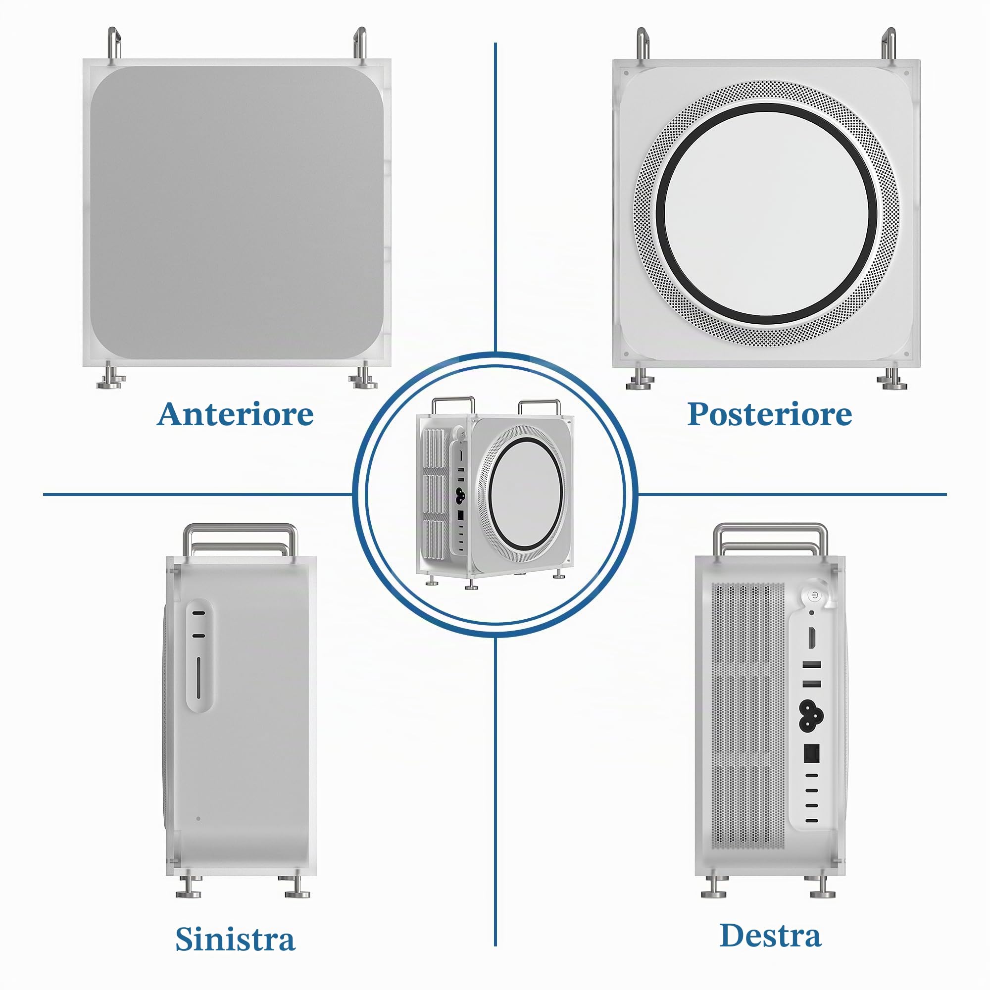 Geekria Supporto per telaio compatibile con Apple Mac Studio M1/M2/M4 Max, M1/M2/M3 Ultra. Supporto in acrilico, accessori da scrivania, dissipazione del calore ottimizzata