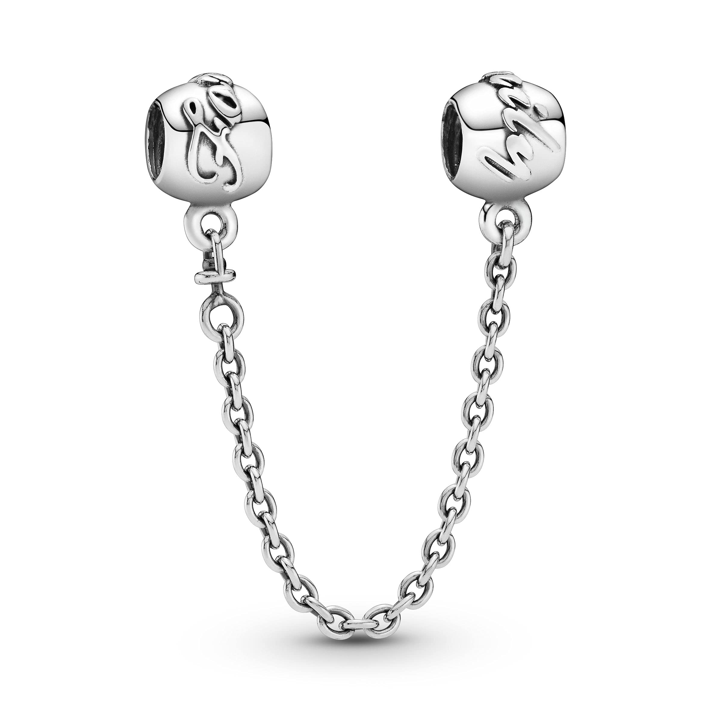 Moments Women's Sterling Silver Family Forever Safety Chain Charm for Bracelet