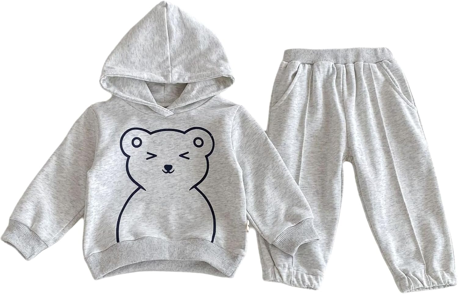 Korean Style Unisex Baby Autumn Long Sleeve Hoodie & Sweatpants Two-Piece Set - Sporty Casual Outfit