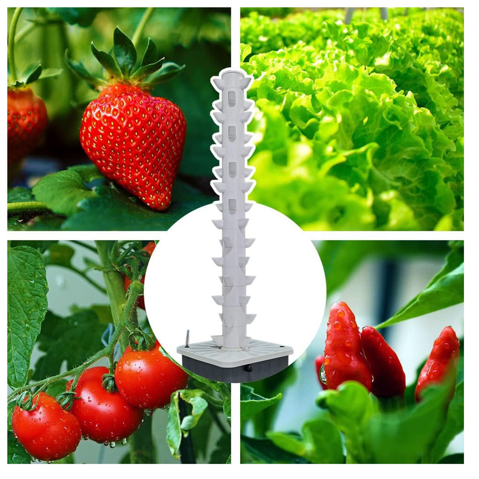 Set torre idroponica sistema di semina idroponica, torre verticale per piantagione idroponica da giardino con pompa e serbatoio dell'acqua rimovibile adatta per il giardinaggio domestico in cucina