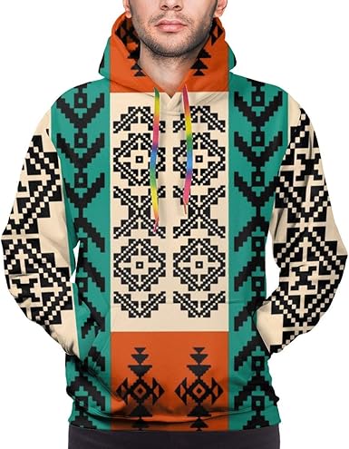Casual ethnic pattern hooded sweatshirt Outlet