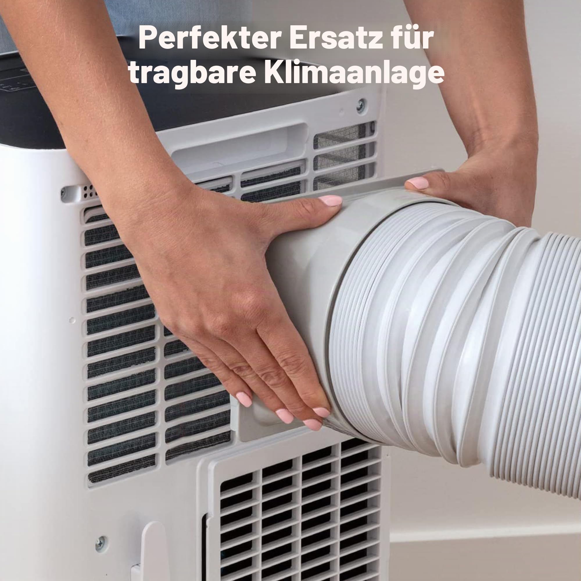 Tragbarer Klimaanlagenschlauch, 15 cm Durchmesser gegen den Uhrzeigersinn, Länge bis 203,2 cm, flexibler AC-Abluftschlauch, kompatibel mit Delonghi, LG und vielen weiteren tragbaren