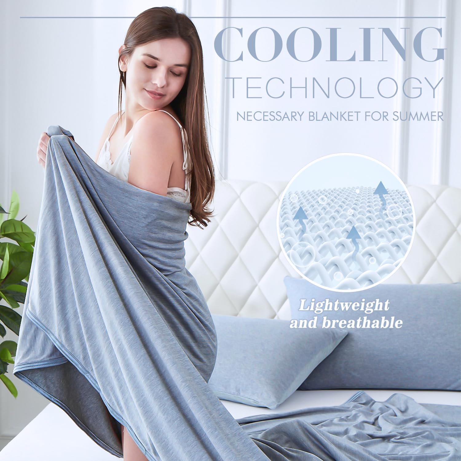 Luxear Cooling Blanket for Summer Throw With Arc-Chill 3.0 Technology Keep Cool for Sofa Bed Comfort Soft Nap Blanket Fabric Breathable Adult Baby Children Pet Dog - Image 4