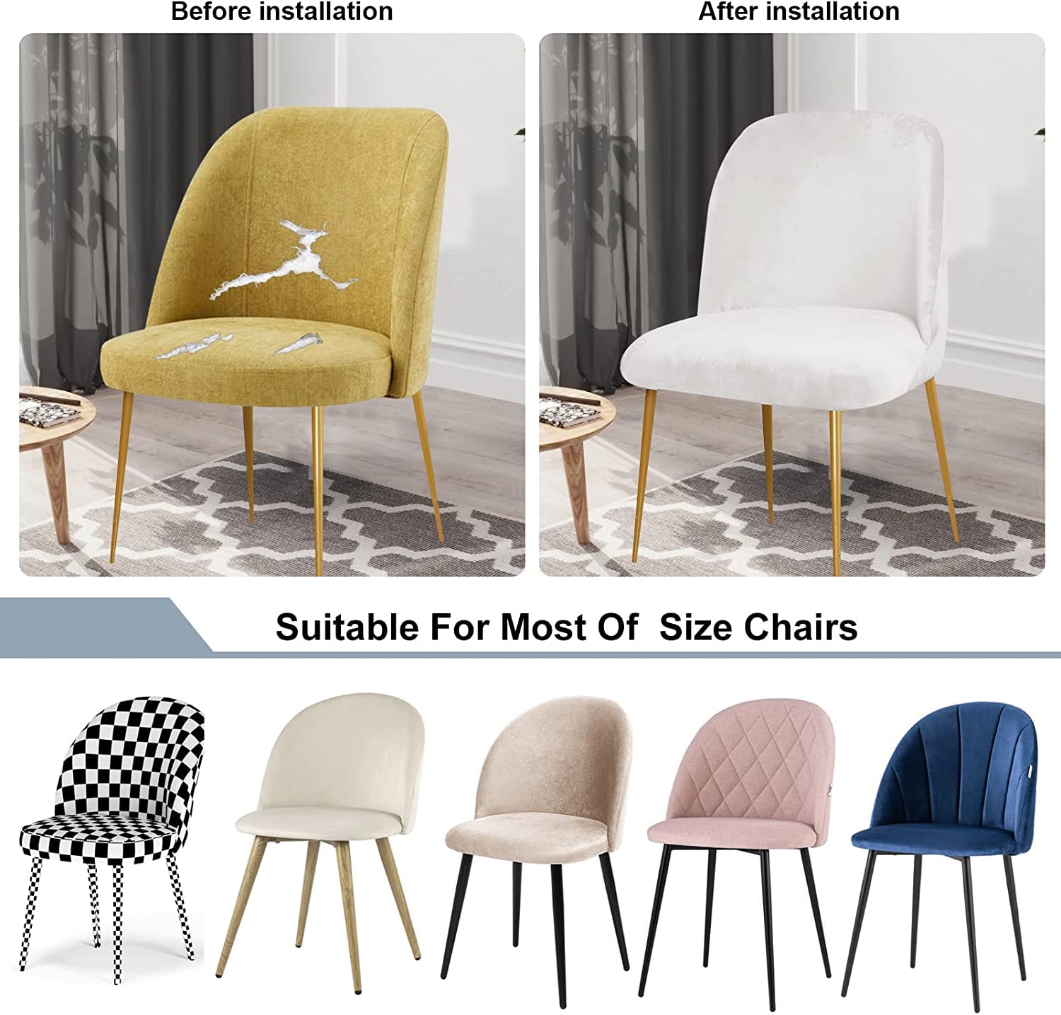 Coprisedie In Velluto Con Schienale Curvo – Set Da 6 Pezzi, Blu Navy, Per Sedie Da Pranzo Con Braccioli, Lavabili In Lavatrice
