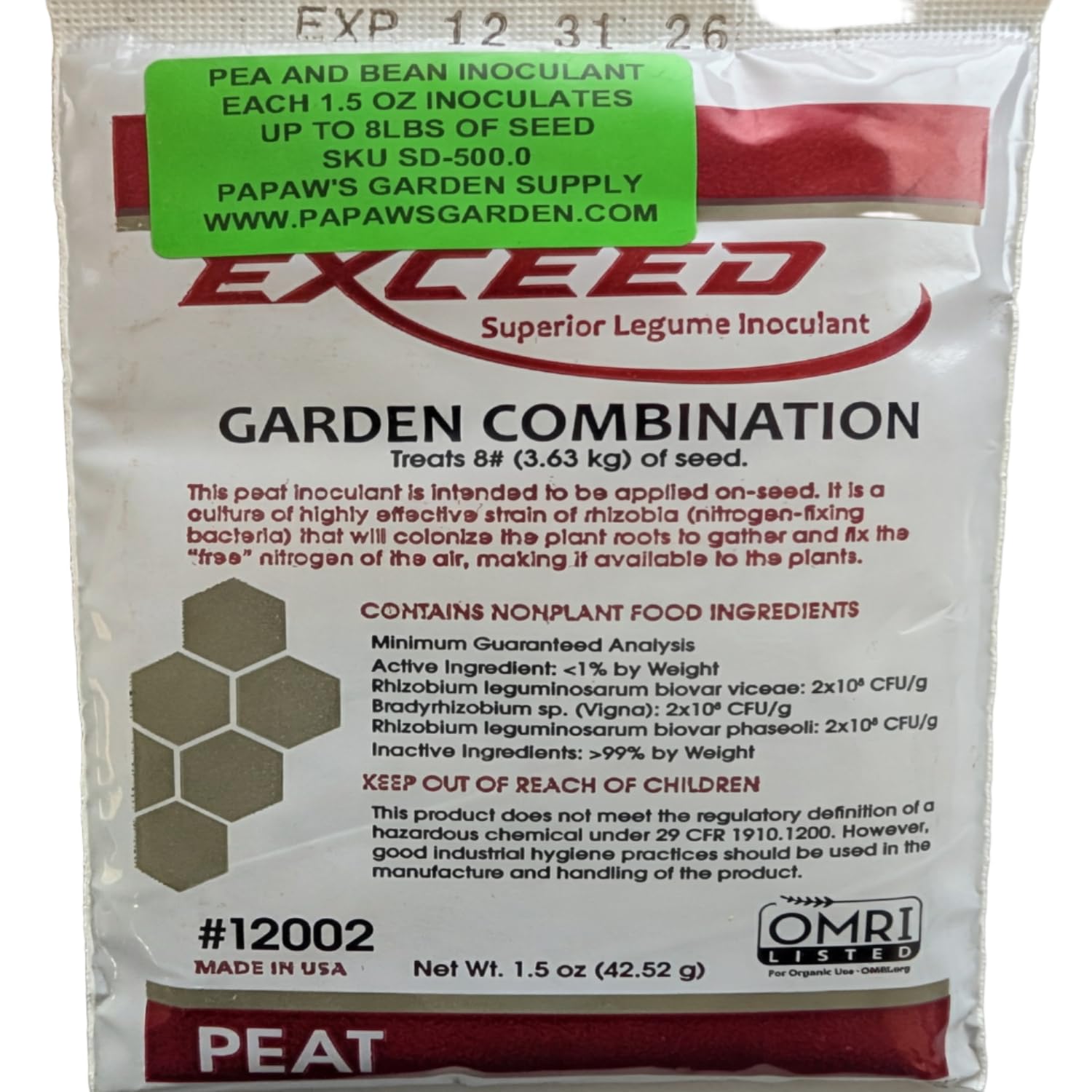 Helping The Next Generation Grow! Garden INOCULANT for PEAS and Beans 1.5 OZ