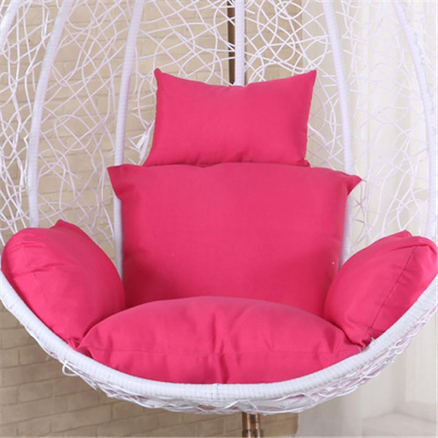Egg Chair Cushion, Soft and Comfortable Hanging Basket Chair Cushion, Outdoor Recreation Egg Swing Chair Cushion(Pink)