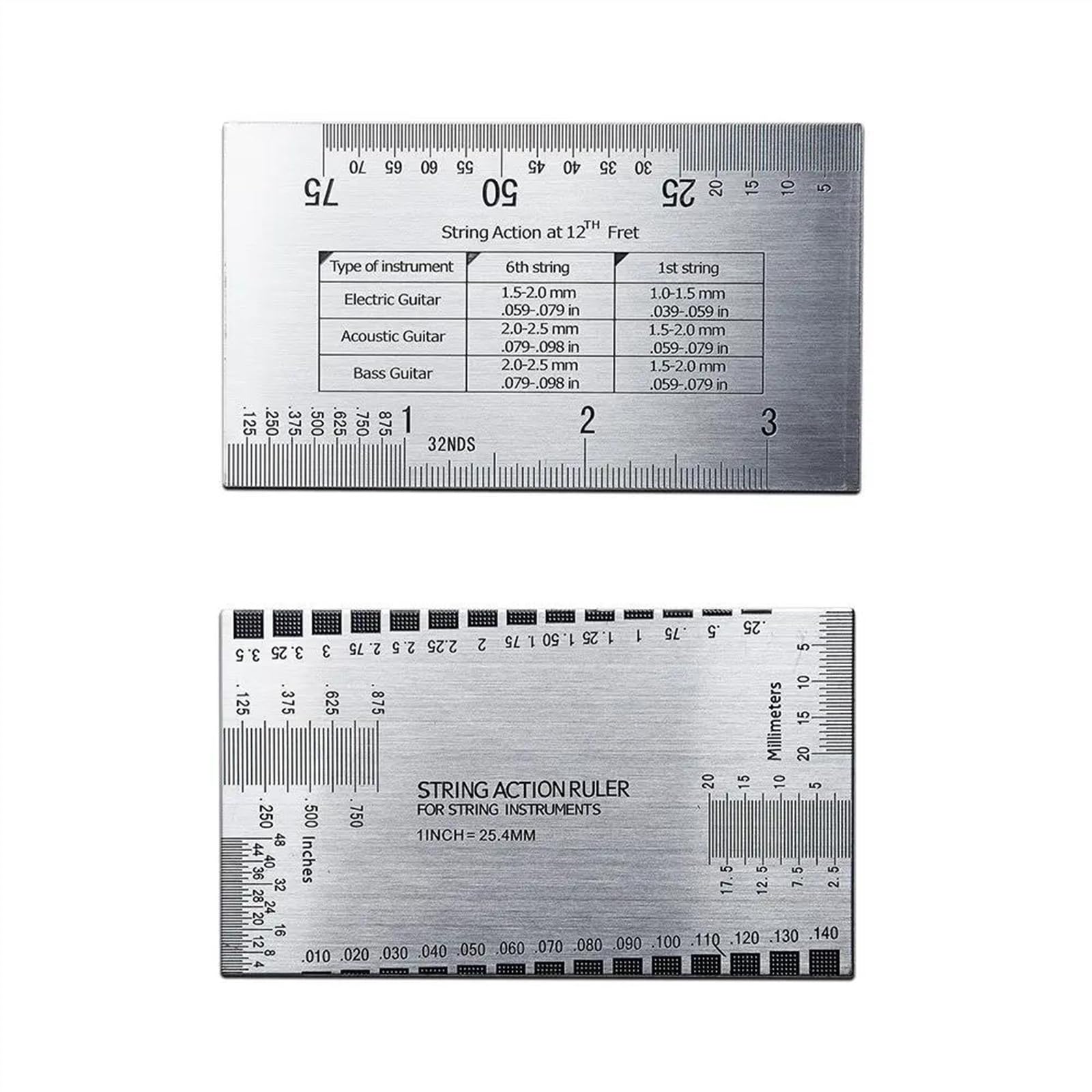 Set Di Strumenti Per Liutaio Di Chitarra Incluso Righello Per L'azione Delle Corde E Calibri Per Raggio Con Tacche Per Chitarra Per L'impostazione Del Basso