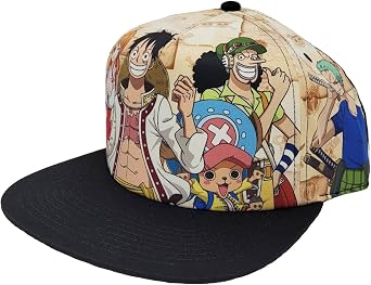Ripple Junction One Piece Anime 5 Panel Structured Flat Bill Snapback Adjustable Hat Men and Women Officially Licensed