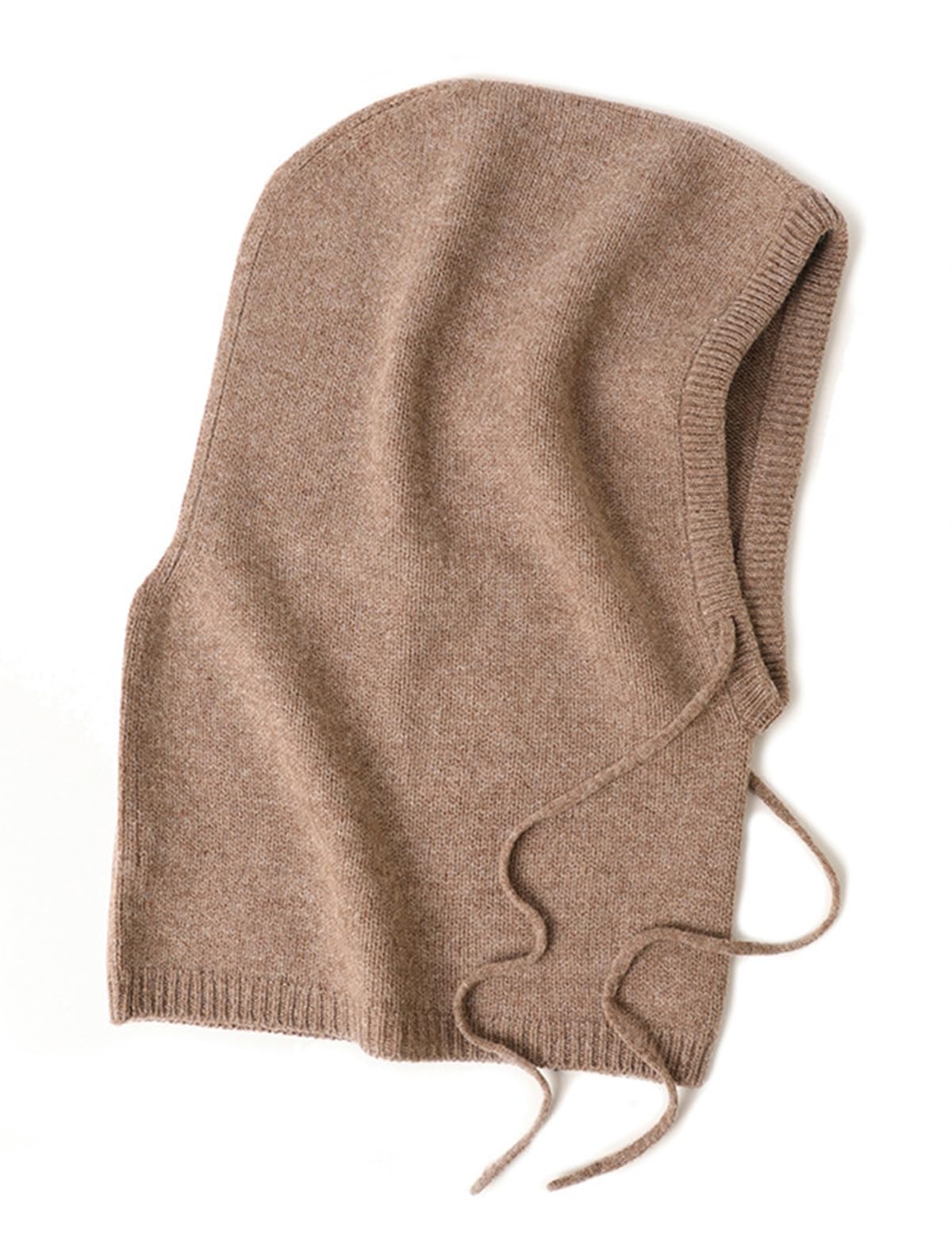 Unisex Pasamontañas Sombrero Bufanda con Capucha, 10% Cachemira y 90% Lana, Invierno de Punto Suave Gorro Beanie Tubo Bufanda 2 en 1 para Mujer Hombre, Moda Cálido Calentador de Cuello Coffee F