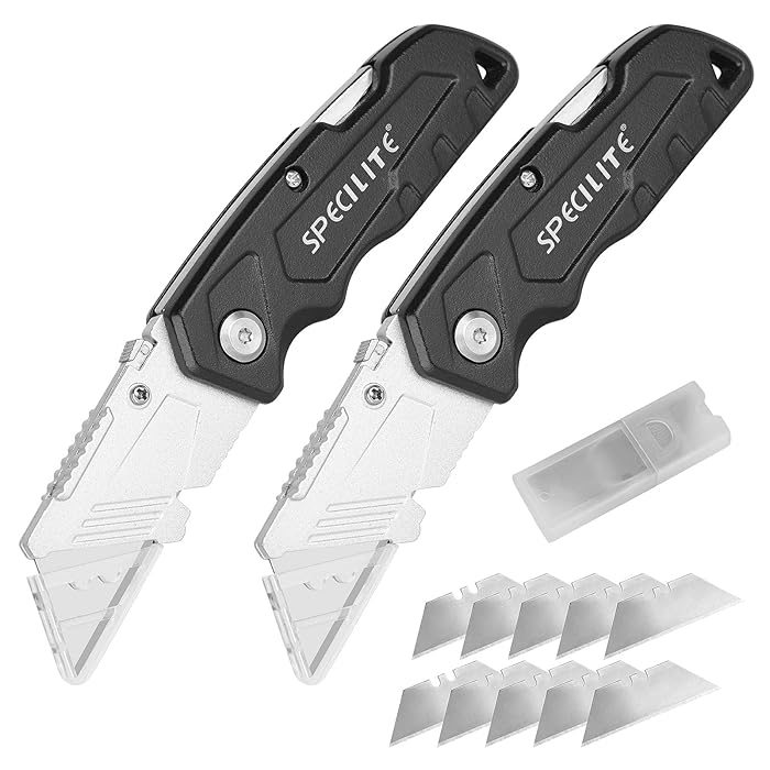 Buy Folding Utility Knife, SPECILITE Heavy Duty Razor Knife with Extra