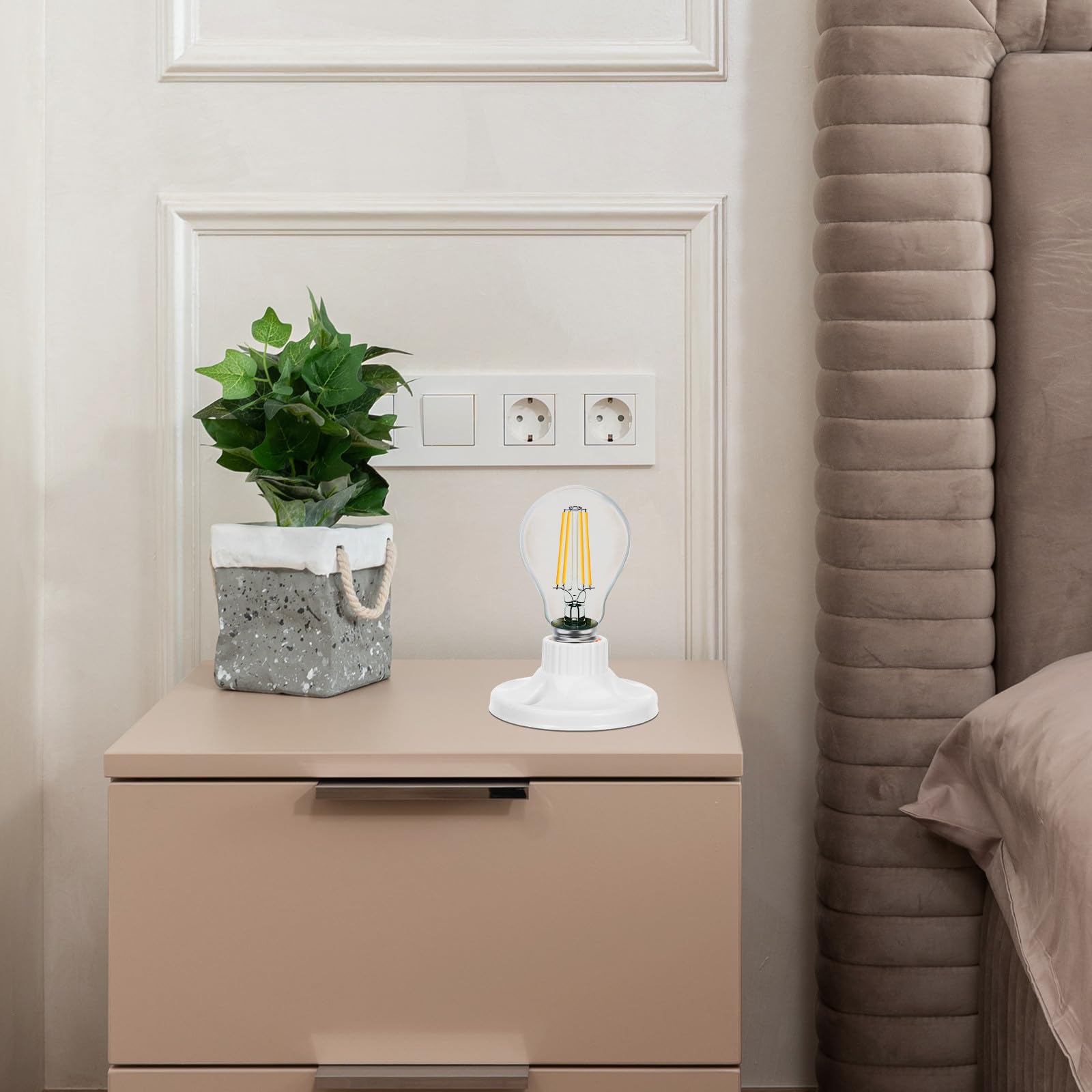 CALLARON 24 Pezzi Portalampada E27 Bianco a Vite per Sostituzione Lampada | Pp Rame e Bakelite, Installazione Semplice, Uso Commerciale e Apparecchi Decorativi