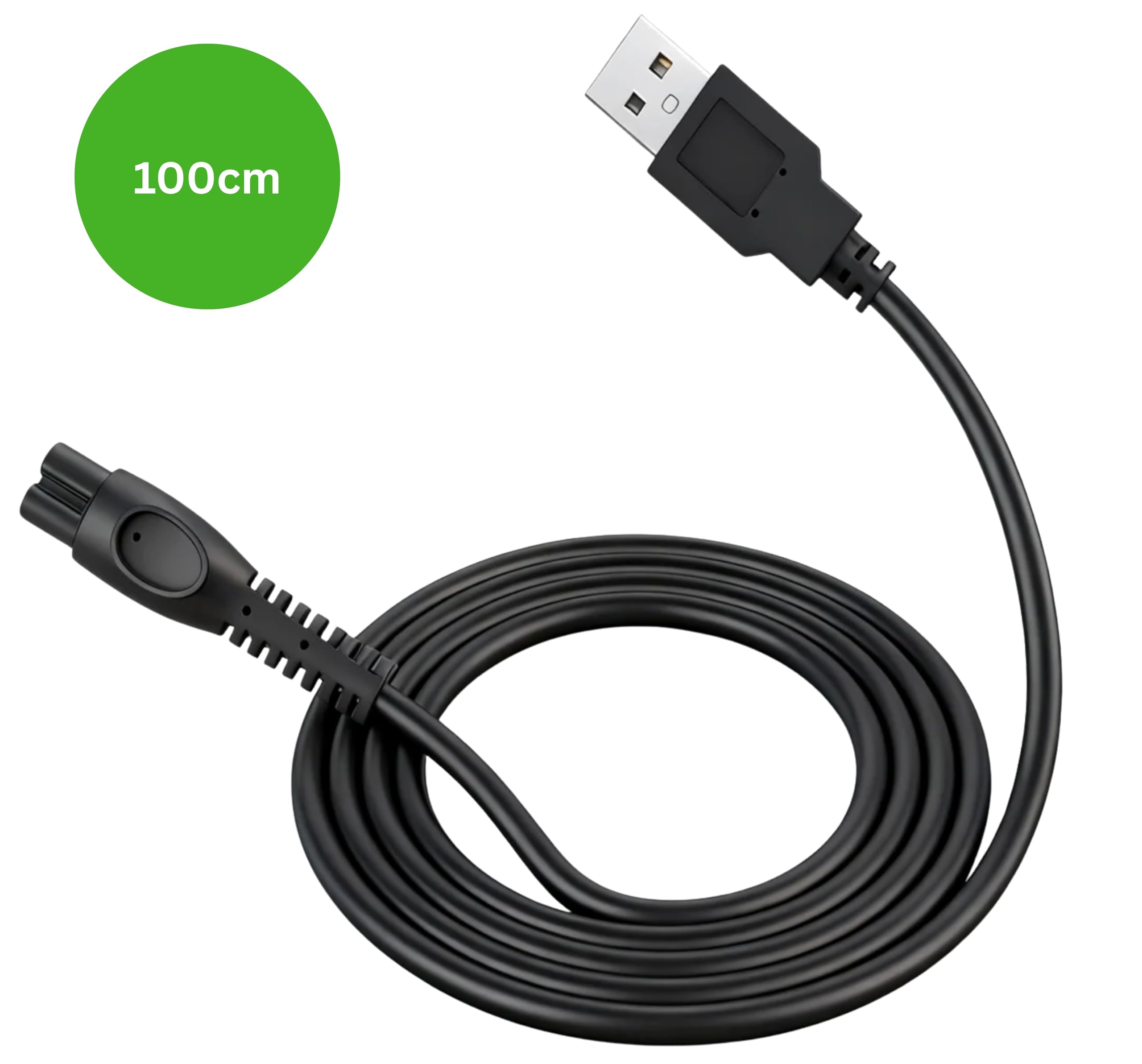 Ricambio Cavo USB 5V 100cm Caricabatterie per Rasoi Elettrici Philips Serie 1000, 3000, 5000, 7000, 8000