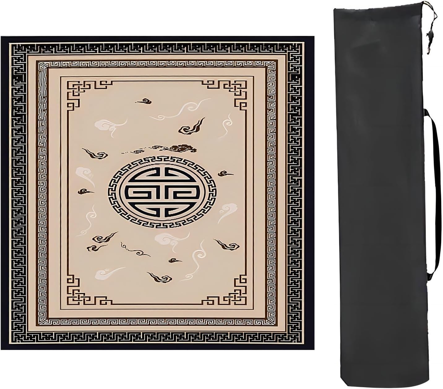 BSapp Mahjong Mat for Table with Storage Bag, Square Game Mat for Mahjon Poker, Anti Slip Noise Reduction Mahjong Table Mat (Color : Style 5, Size : 90x90cm (35.43x35.43in))