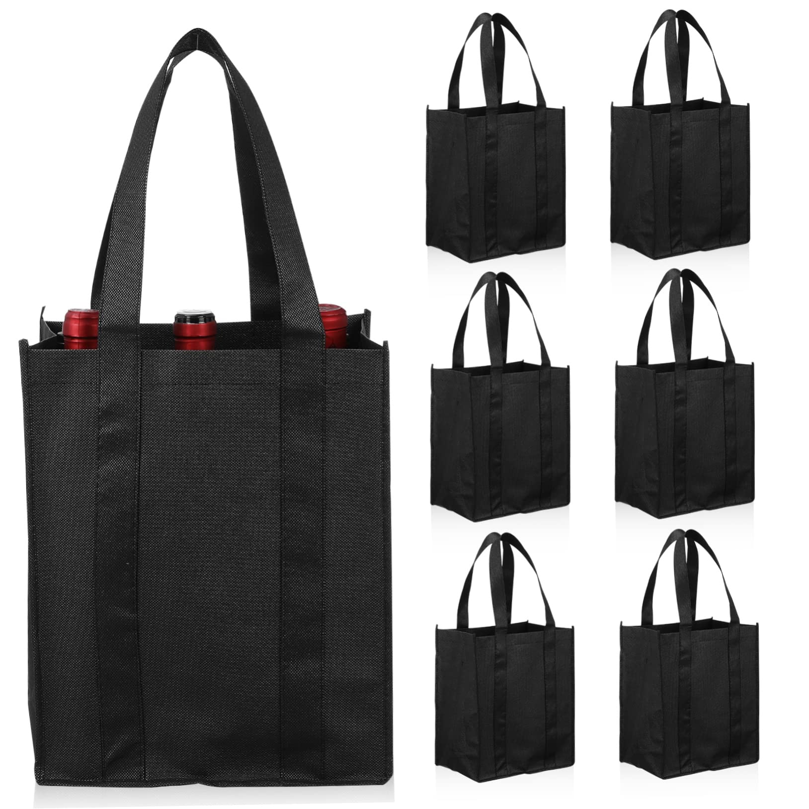 Hemobllo 6 Bolsas de Transporte de Vino No Tejidas con Compartimento Reutilizables, Bolsa para Transportar Botellas