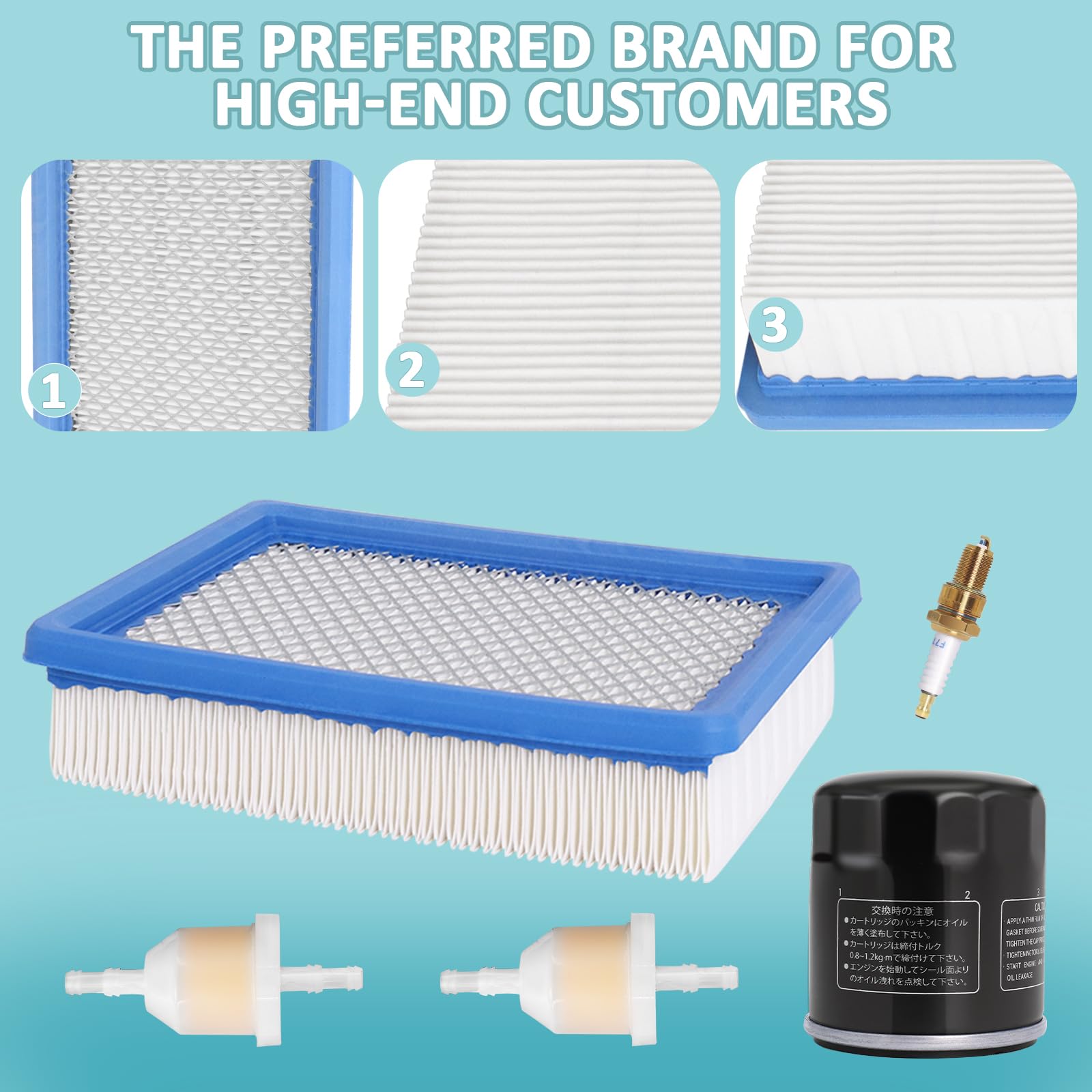 Podoy Golf Cart Tune Up Kit Compatible with Club Car DS 1992-2004 4-Cycle Gas Cart with FE290 FE350 Engines 1015426 1016467 41016467 1013684 1014522 102003201Air Oil Fuel Filter and F7TC Spark Plug