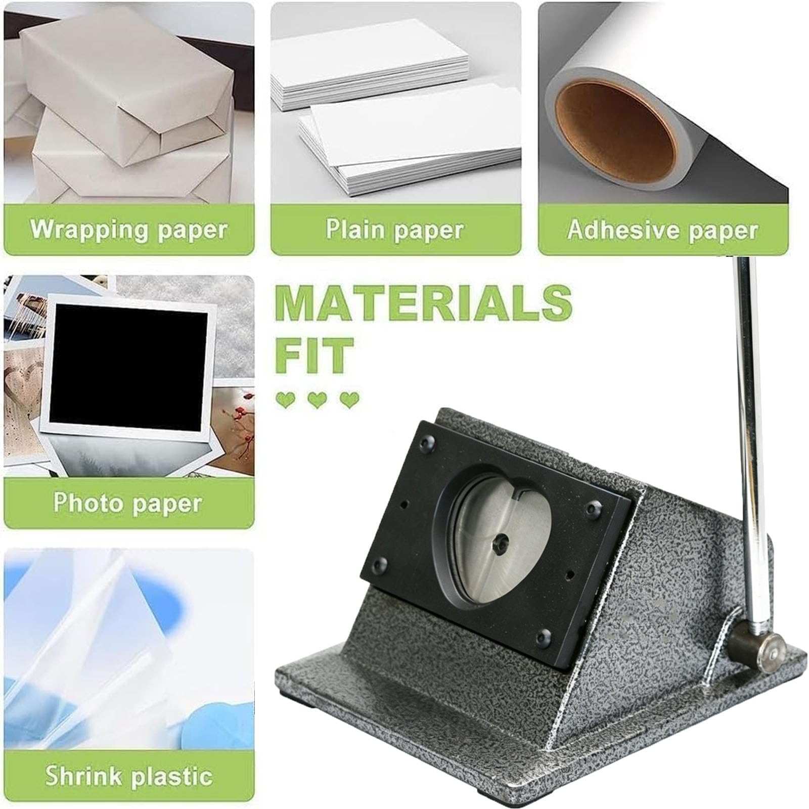 Troqueladora De Alta Resistencia con Forma De Corazón, Máquina Manual De Troquelado Y Perforación Gráfica, Herramienta De Prensado Manual Totalmente Metálica con Mango Ergonómico