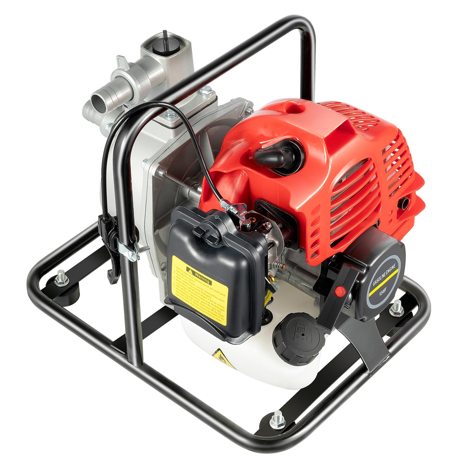 Benzin Wasserpumpe 43cc Zweitakt Motor Hochleistungs Gartenpumpe Mit 30m Förderhöhe 1.25kw Tragbare Benzin Schmutzwasserpumpe Für Bewässerung, Drainage, Bauernhof