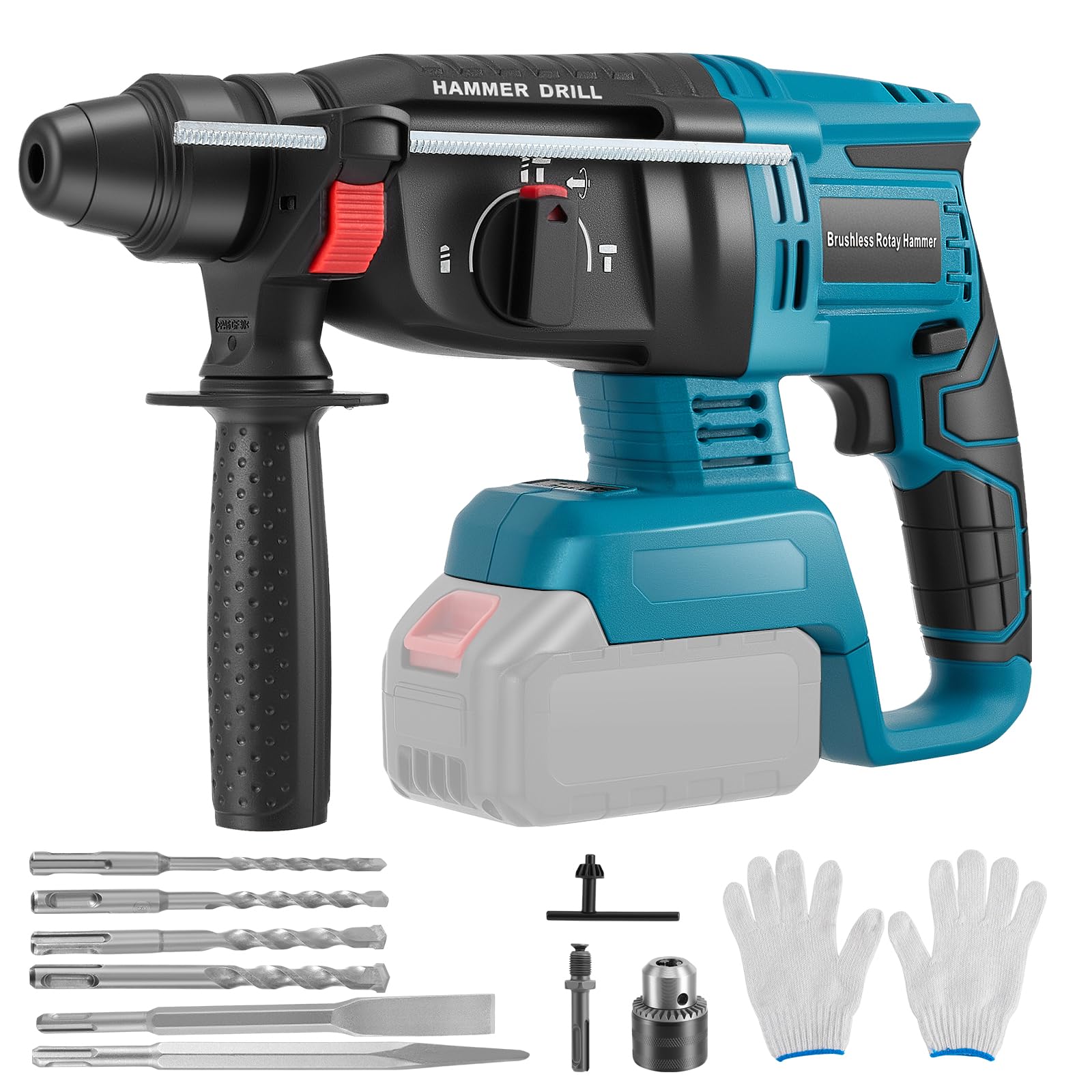 18V 2.5 J Taladro Percutor a Baterías Profesional, Compatible con Baterías Serie 18V BL, Incluye 10 Brocas, Mango Antivibraciones y Embrague de Seguridad