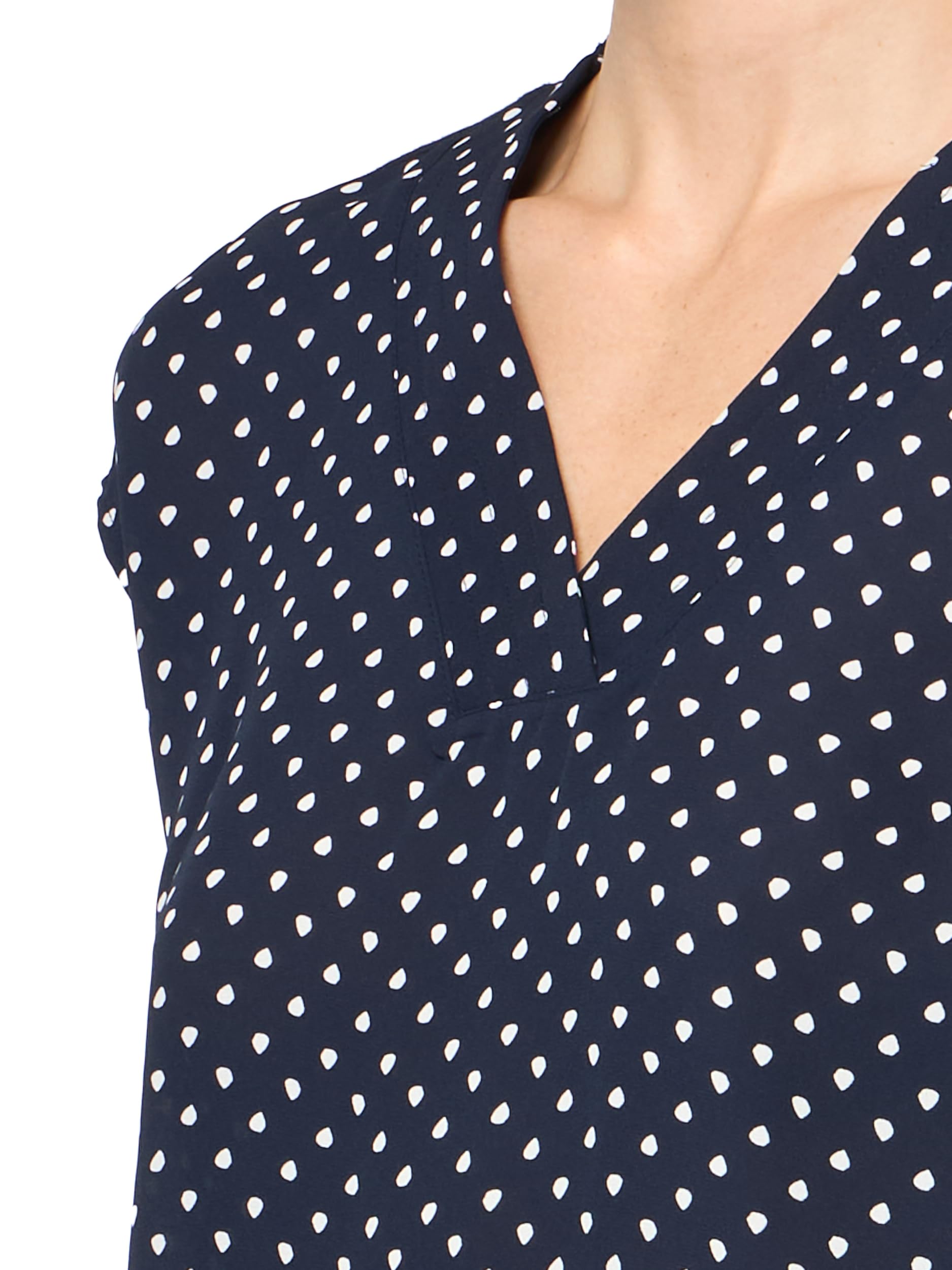 Tommy Hilfiger DOT Short Sleeve V-Neck Sportswear Top Top Sportivo a Maniche Corte con Scollo a V a Pois Donna