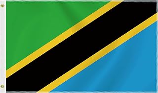 Large Tanzania Flag,3x5 FT Tanzanian 75D Outdoor Banner,Tanzanians Decor for Garden Yard Car Truck with Brass Grommet