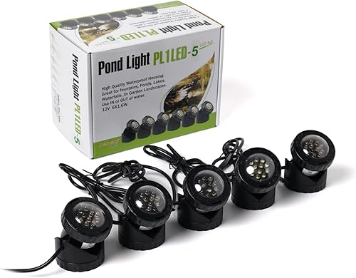 Luz led sumergible de Jebao para estanques, Juego de 5, Negro