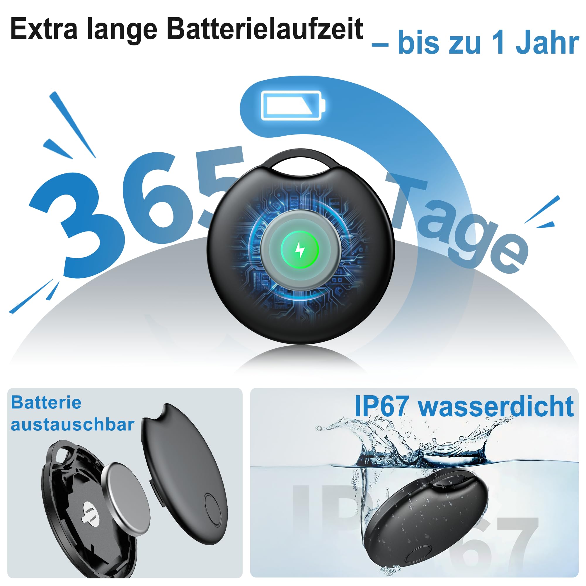 2026 Tracker Android Smart Tag 4er Pack, Smart Tag kompatibel mit Google's Find Hub (nur Android), Bluetooth Tracker für Schlüssel, Geldbörse, Fahrrad & Koffer, austauschbare Batterie