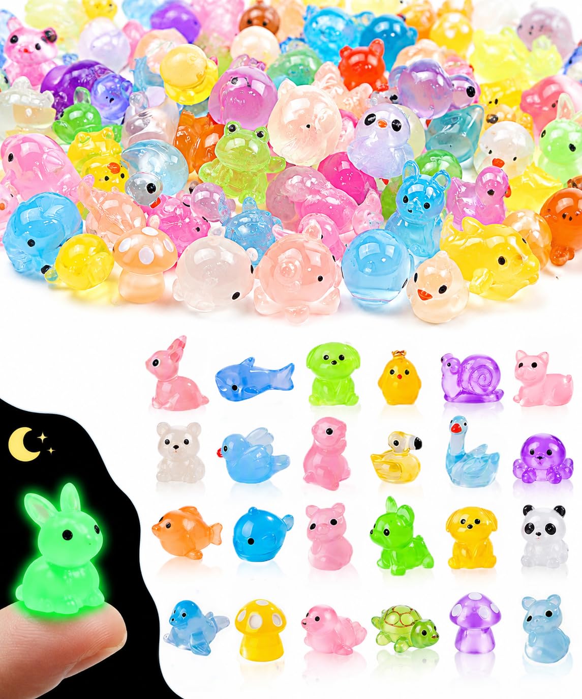 130 pcs Mini Resin Animals Variety Desk Pets Tiny Animals Figures Miniature Little Small…